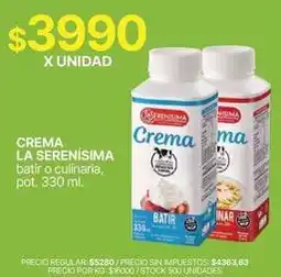 Supermercados Vea La serenísima - crema oferta