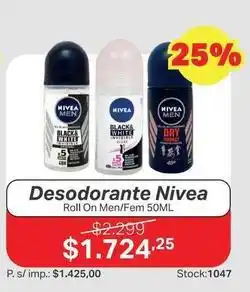 Ferniplast Nivea - desodorante roll on men/fem 50ml oferta