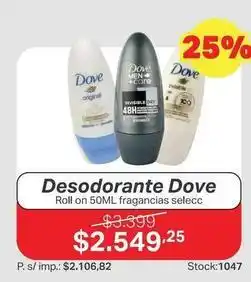 Ferniplast Dove - desodorante roll on oferta