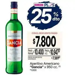La Anonima Gancia - aperitivo americano x 950 cc oferta