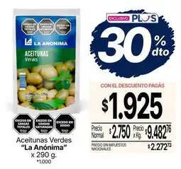 La Anonima La anónima - aceitunas verdes oferta