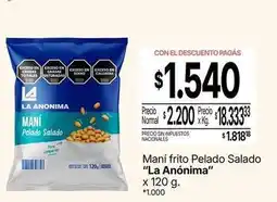 La Anonima La anónima - maní frito pelado salado oferta