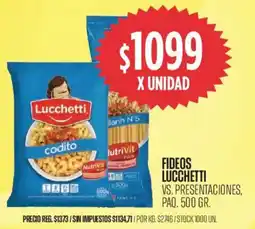 Supermercados Vea Lucchetti fideos codito oferta