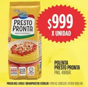Supermercados Vea Arcor polenta presto pronta oferta