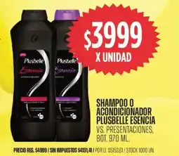 Supermercados Vea Plusbelle shampoo o acondicionador esencia oferta