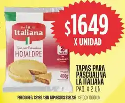 Supermercados Vea La italiana tapas para pascualina hojaldre oferta