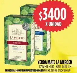 Supermercados Vea La merced yerba mate oferta