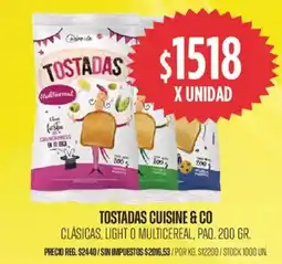 Supermercados Vea Cuisine & Co tostadas clásicas light o multicereal oferta