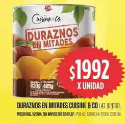 Supermercados Vea Cuisine & Co duraznos en mitades oferta
