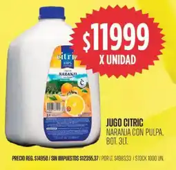 Supermercados Vea Citric jugo naranja con pulpa oferta