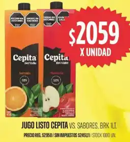 Supermercados Vea Cepita jugo listo vs. sabores oferta