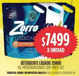 Supermercados Vea Zorro detergente liquido oferta
