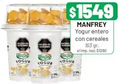 Almacor Manfrey yogur entero con cereales oferta