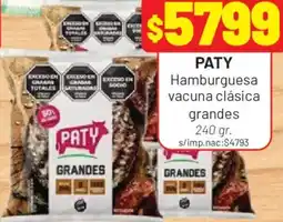 Almacor Paty hamburguesa vacuna clásica grandes oferta