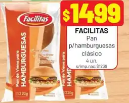 Almacor Facilitas pan p/hamburguesas clásico oferta
