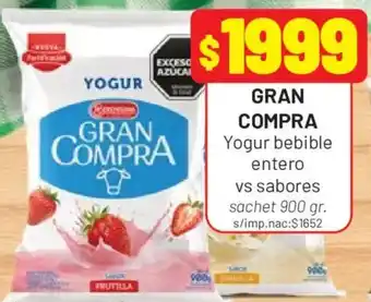 Almacor Gran compra yogur bebible entero vs sabores oferta