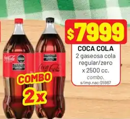 Almacor Coca cola 2 gaseosa cola regular/zero oferta