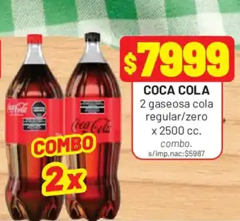 Almacor Coca cola 2 gaseosa cola regular/zero oferta