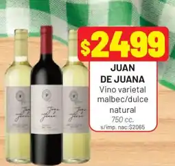 Almacor Juan de juana vino varietal malbec/dulce natural oferta