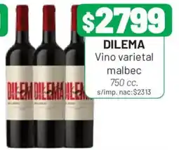 Almacor Dilema vino varietal malbec oferta