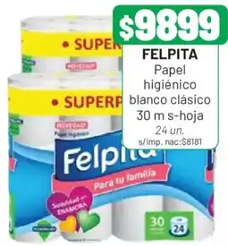 Almacor Felpita papel higiénico blanco clásico oferta