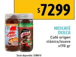 Nini Mayorista Nescafé Dolca Café origen clásico/suave oferta