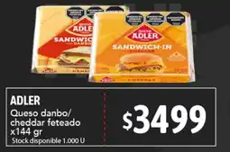 Nini Mayorista Adler queso danbo/cheddar feteado oferta