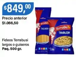 Supermercados Damesco Terrabusi fideos largos o guiseros oferta