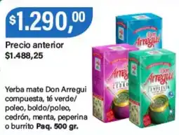 Supermercados Damesco Don Arregui yerba mate compuesta oferta