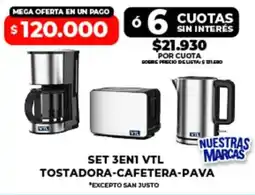 Supermayorista Vital Vtl set 3en1 tostadora-cafetera-pava oferta