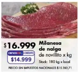 Disco Cencosud milanesa de nalga de novillito oferta