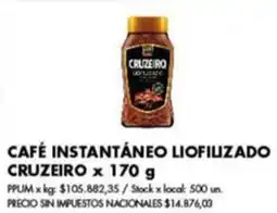 Disco Cruzeiro café instantáneo liofilizado oferta