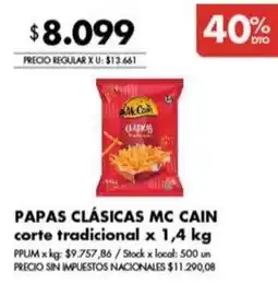 Disco Mc Cain papas clásicas oferta
