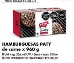 Disco Paty hamburguesas oferta