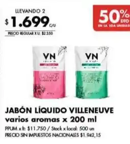 Disco Villeneuve jabón líquido varios aromas oferta
