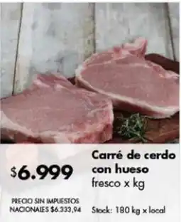 Disco Carré de cerdo con hueso fresco oferta