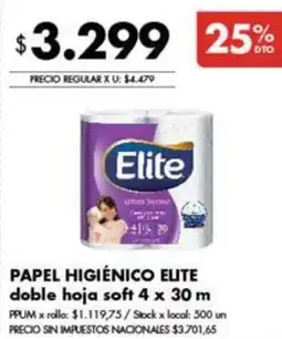 Disco Elite papel higiénico oferta