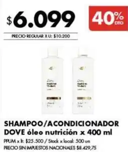 Disco Dove shampoo/acondicionador oferta