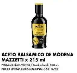 Disco Mazzetti aceite balsámico de módena oferta
