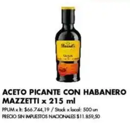 Disco Mazzetti aceite picante con habanero oferta
