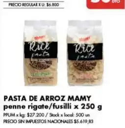 Disco Mamy pasta de arroz penne rigate/fusilli oferta