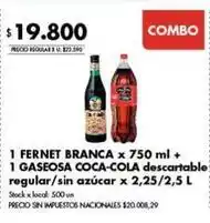 Disco Coca cola - fernet branca + gaseosa coca-cola oferta