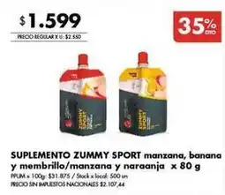 Disco Suplemento zummy sport manzana, banana y membrillo/manzana y nararanja oferta