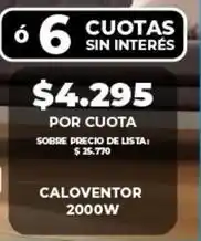 Supermayorista Vital 66 - caloventor 2000w oferta