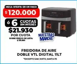 Supermayorista Vital 66 - freidora de aire doble vtl digital 11lt oferta