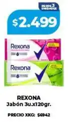 Supermayorista Vital Rexona - jabón 3u.x120gr oferta