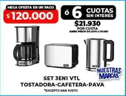 Supermayorista Vital 66 - set 3en1 vtl tostadora-cafetera-pava oferta