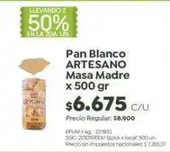 Jumbo Pan blanco artesano masa madre x 500 gr oferta