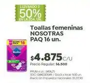 Jumbo Nosotras - toallas femeninas paq 16 un oferta