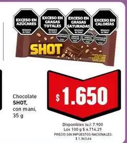 Cooperativa Obrera Shot - chocolate con maní oferta